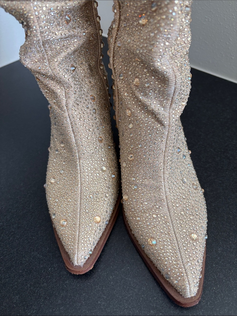 Jessica Simpson Zellya Gold Rhinestone Western Cowboy Boots